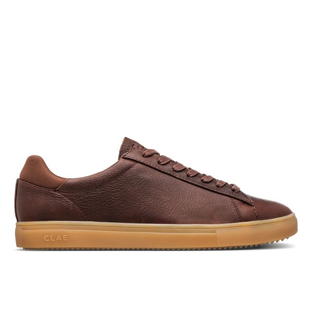 CLAE BRADLEY Shoes Mens USA513-E62 In Cocoa Leather Light Gum